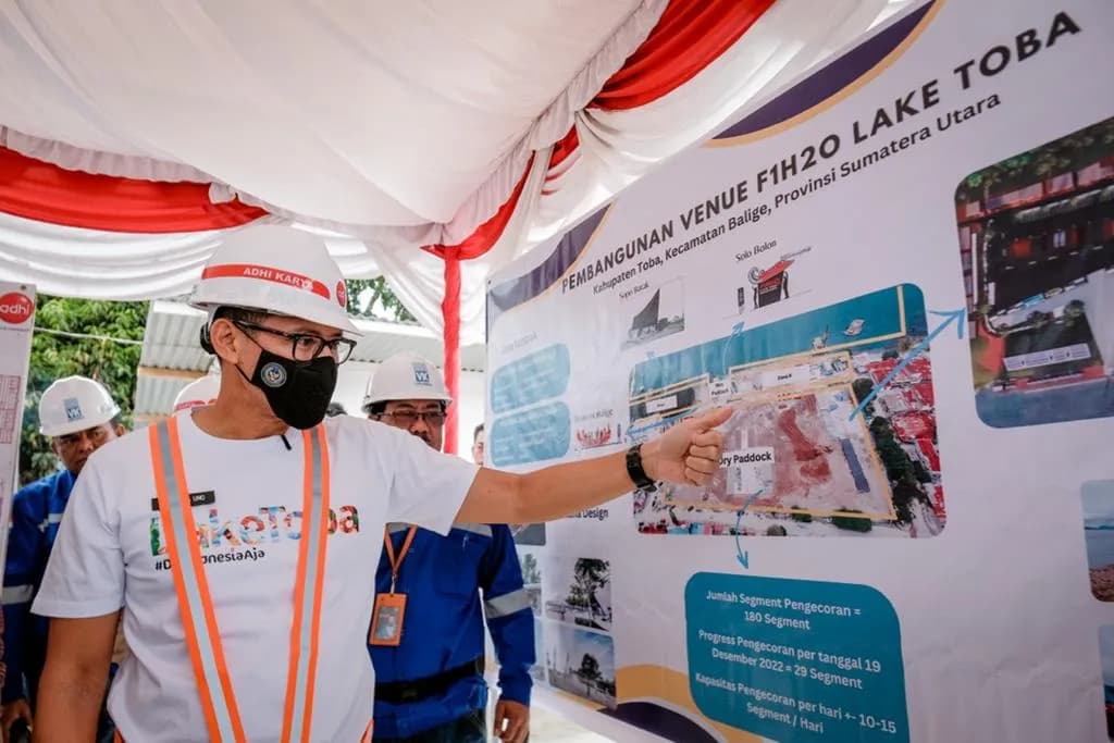 Menparekraf Tinjau Kesiapan Infrastruktur F1H2O di Balige Toba Sumut