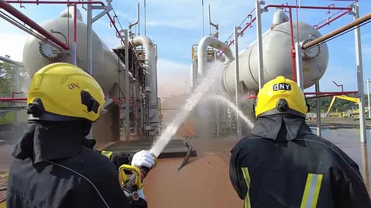 Badak LNG Laksanakan Latihan Darurat Kebocoran MCR dan Kebakaran di Kilang Secara Efektif